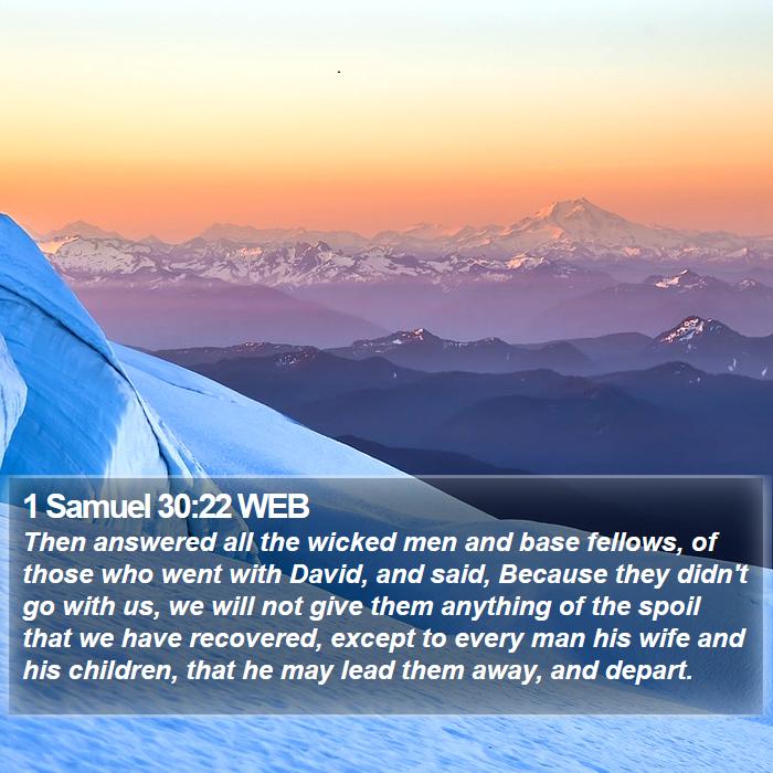 1 Samuel 30:22 WEB Bible Study