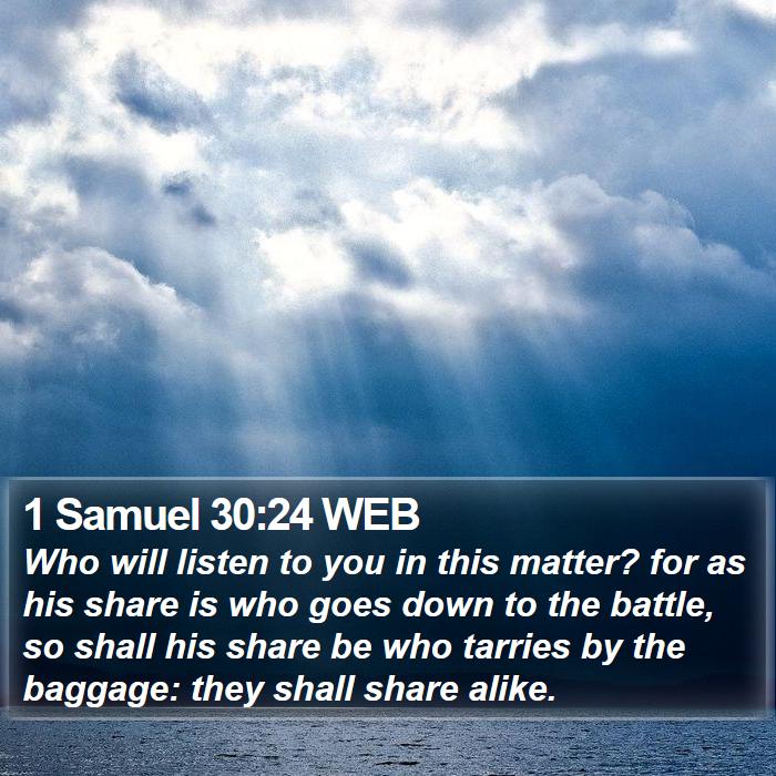 1 Samuel 30:24 WEB Bible Study