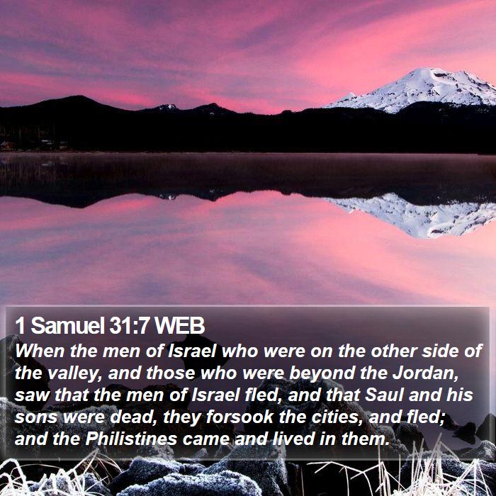 1 Samuel 31:7 WEB Bible Study