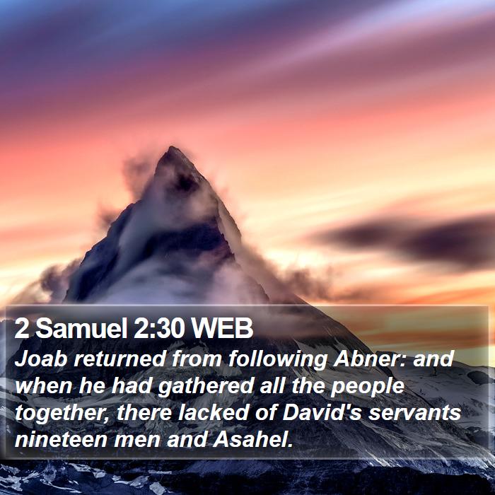 2 Samuel 2:30 WEB Bible Study