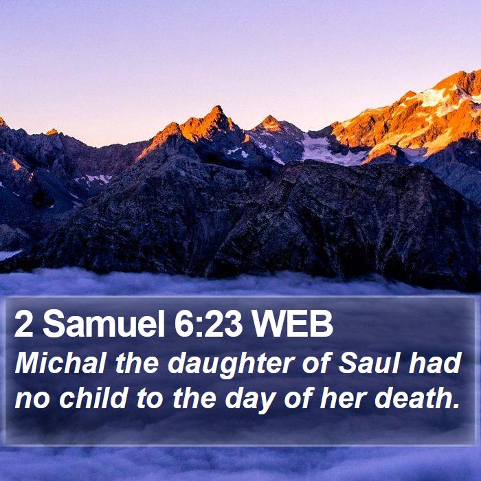 2 Samuel 6:23 WEB Bible Study