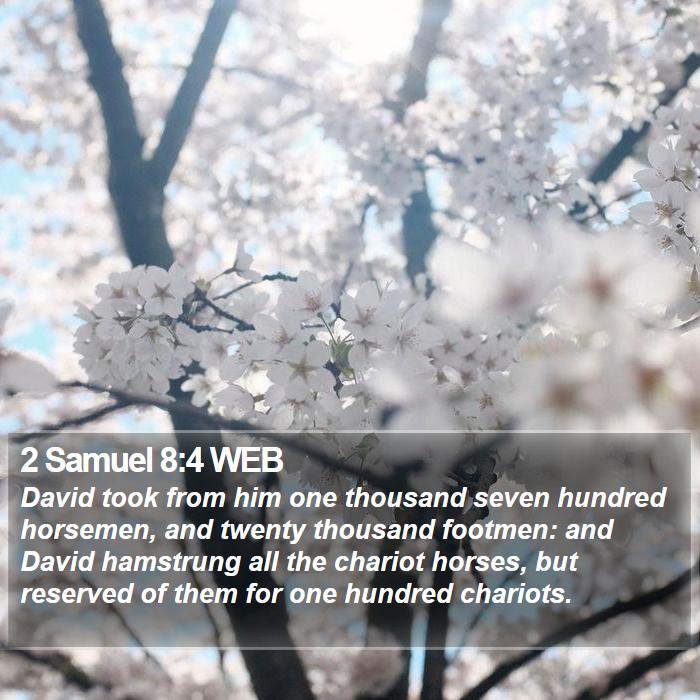 2 Samuel 8:4 WEB Bible Study