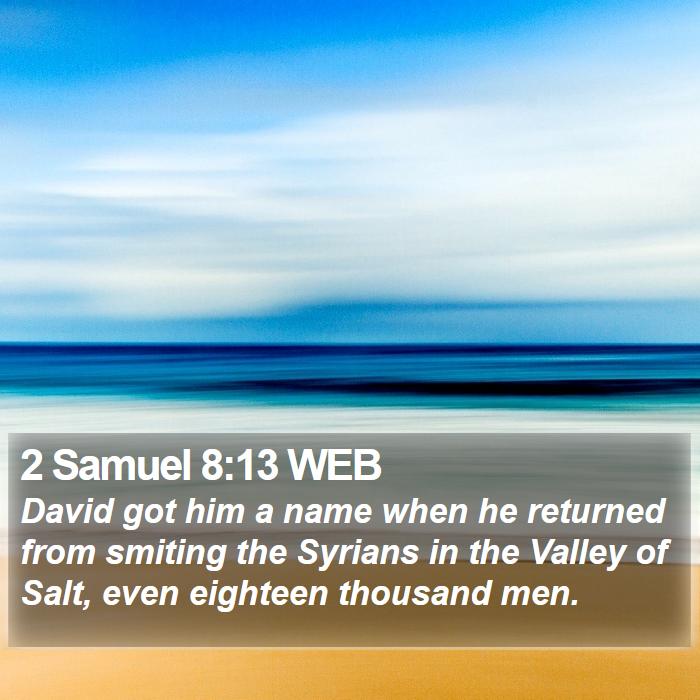 2 Samuel 8:13 WEB Bible Study