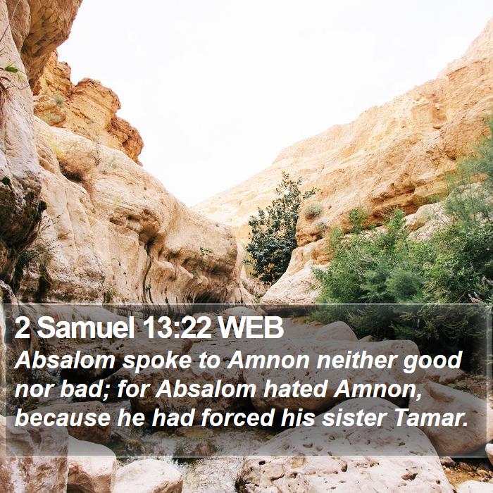 2 Samuel 13:22 WEB Bible Study