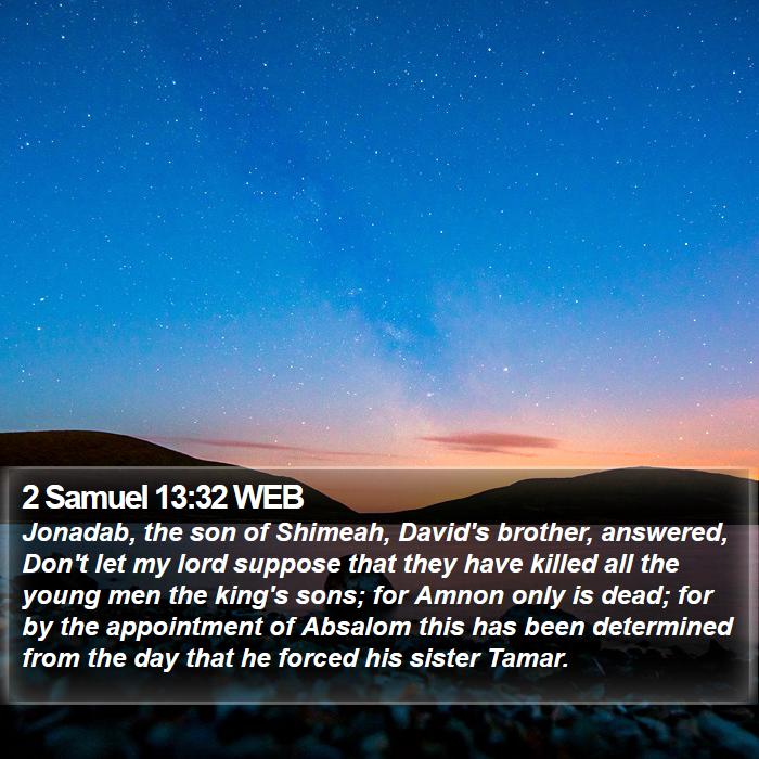 2 Samuel 13:32 WEB Bible Study