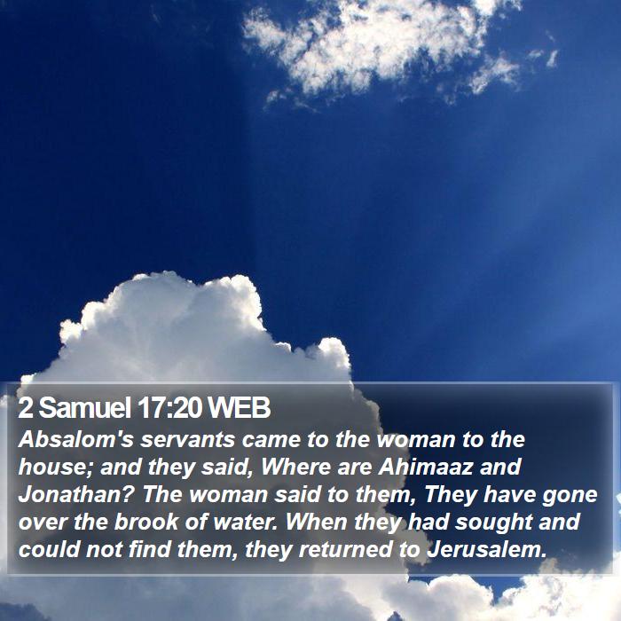 2 Samuel 17:20 WEB Bible Study