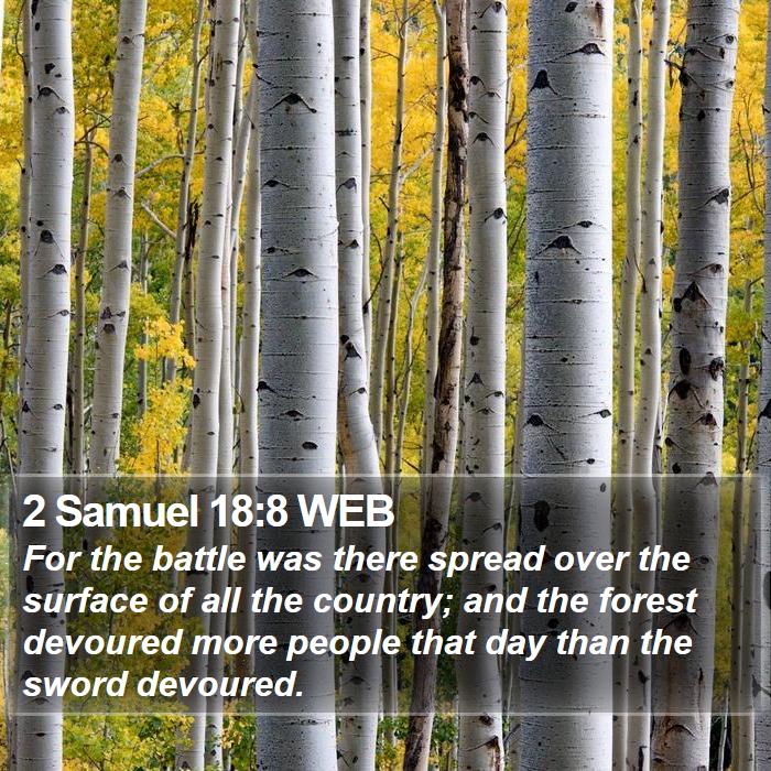 2 Samuel 18:8 WEB Bible Study