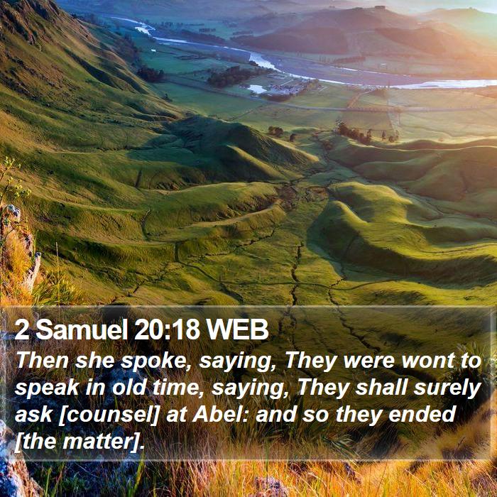 2 Samuel 20:18 WEB Bible Study