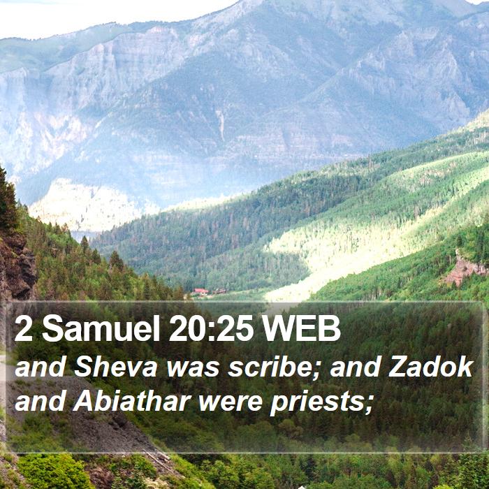 2 Samuel 20:25 WEB Bible Study