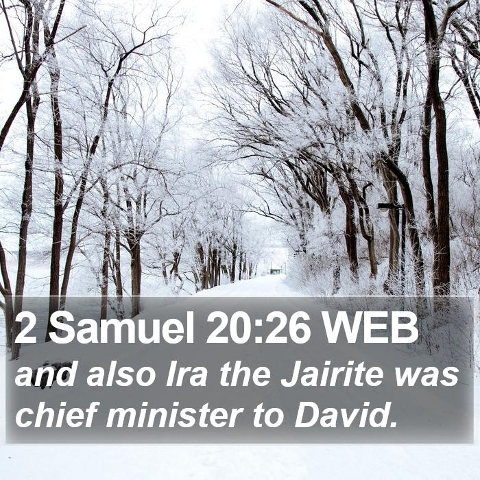 2 Samuel 20:26 WEB Bible Study