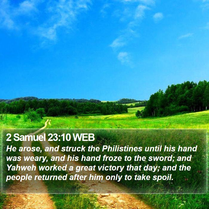 2 Samuel 23:10 WEB Bible Study