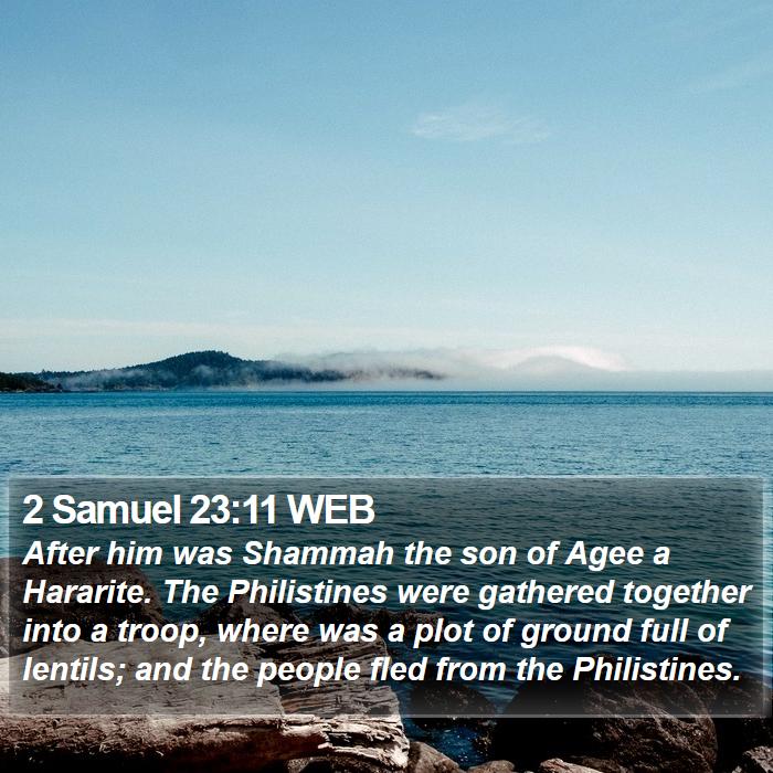 2 Samuel 23:11 WEB Bible Study