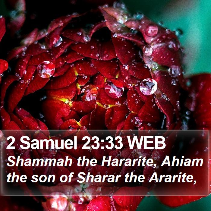 2 Samuel 23:33 WEB Bible Study