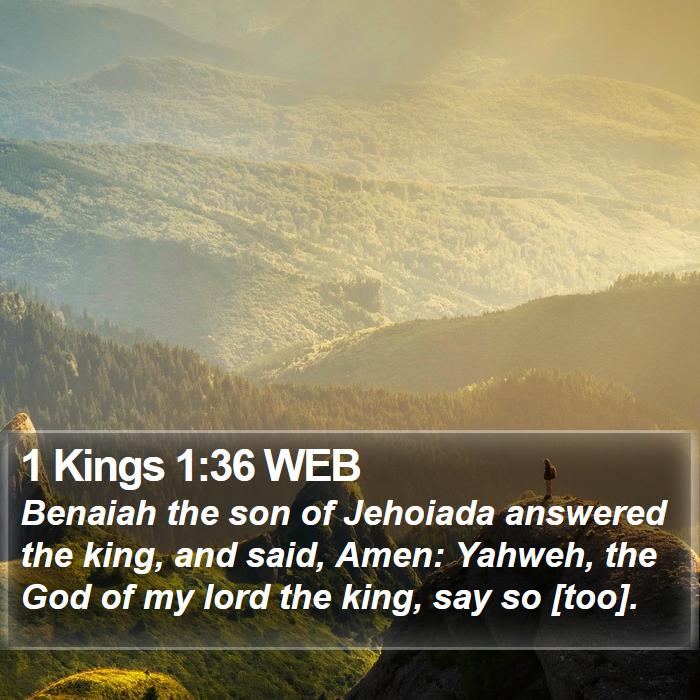 1 Kings 1:36 WEB Bible Study