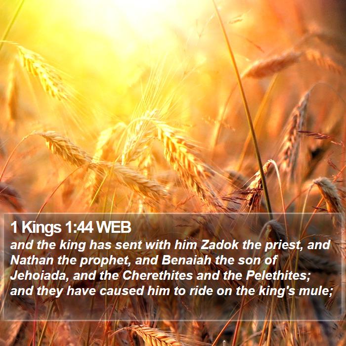 1 Kings 1:44 WEB Bible Study