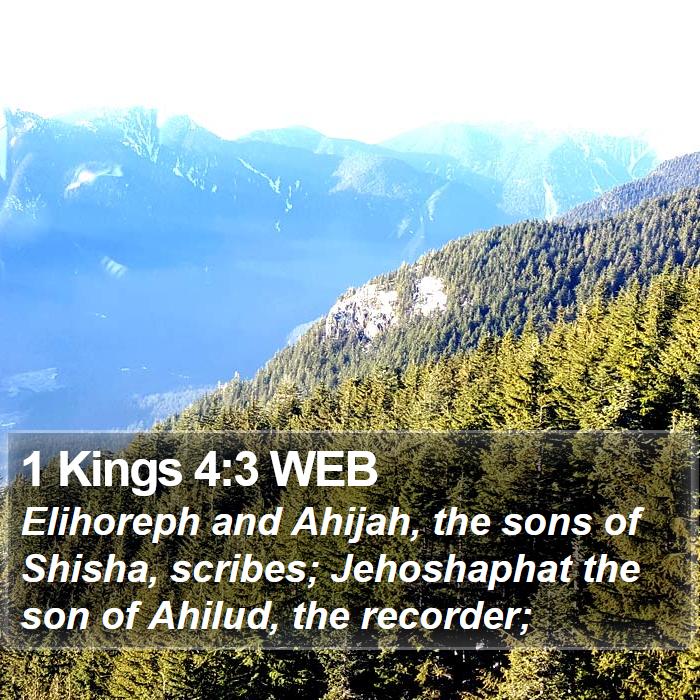 1 Kings 4:3 WEB Bible Study