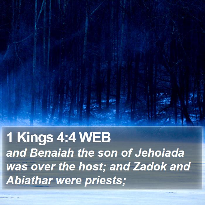 1 Kings 4:4 WEB Bible Study