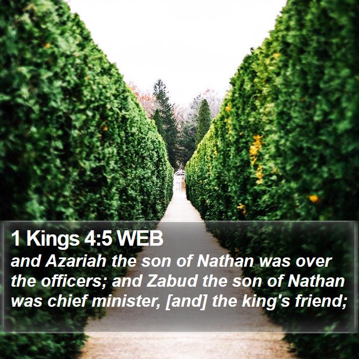 1 Kings 4:5 WEB Bible Study