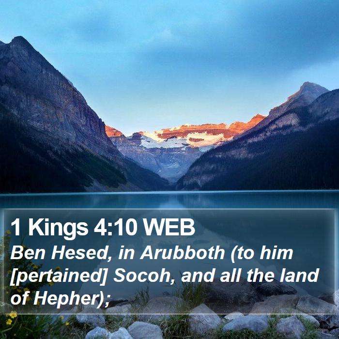 1 Kings 4:10 WEB Bible Study