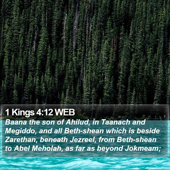 1 Kings 4:12 WEB Bible Study