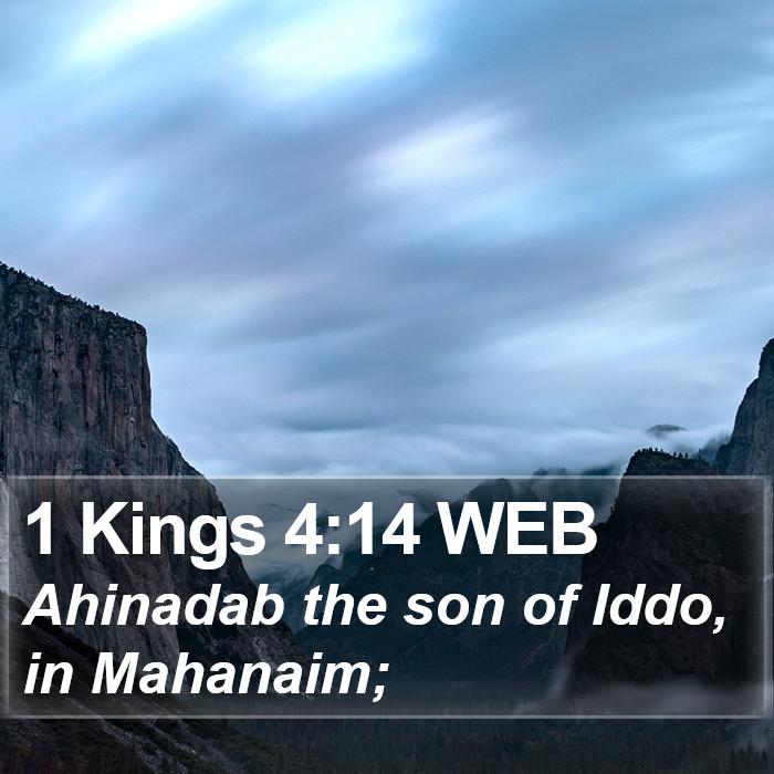 1 Kings 4:14 WEB Bible Study