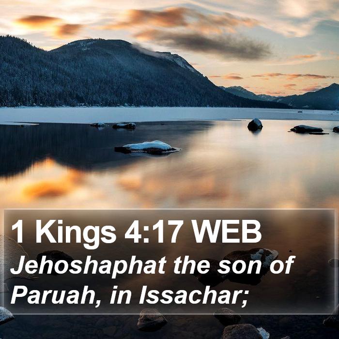 1 Kings 4:17 WEB Bible Study