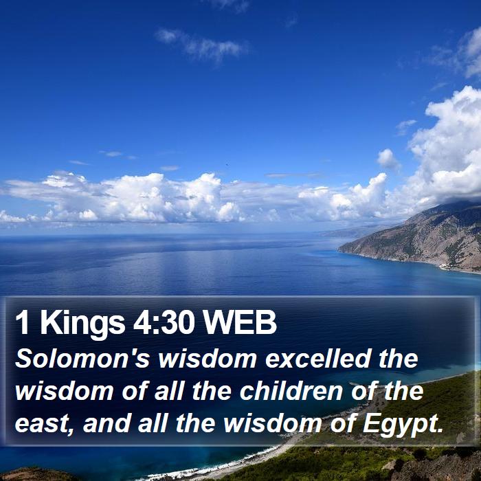 1 Kings 4:30 WEB Bible Study