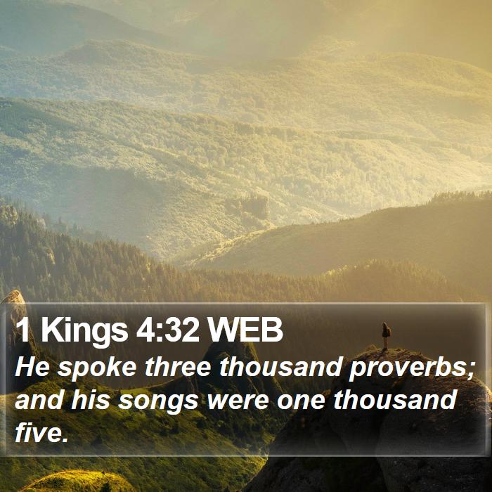 1 Kings 4:32 WEB Bible Study