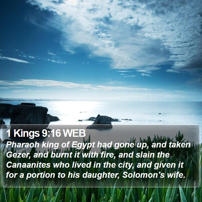 1 Kings 9:16 WEB Bible Study