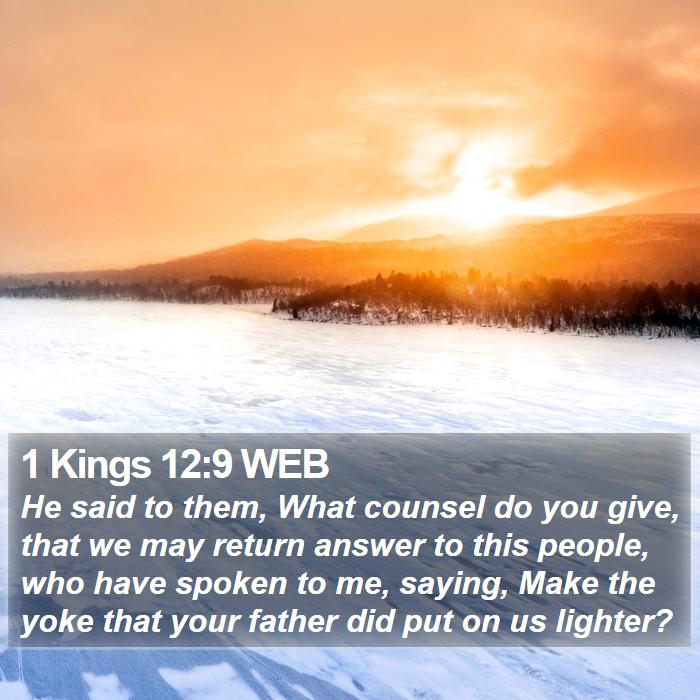 1 Kings 12:9 WEB Bible Study