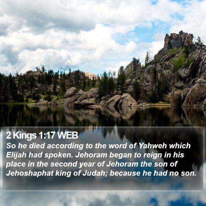 2 Kings 1:17 WEB Bible Study