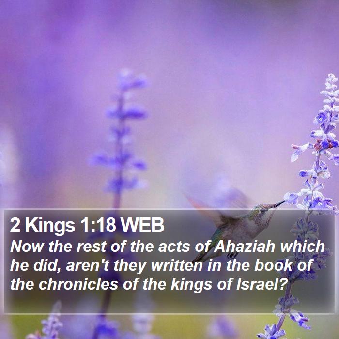 2 Kings 1:18 WEB Bible Study