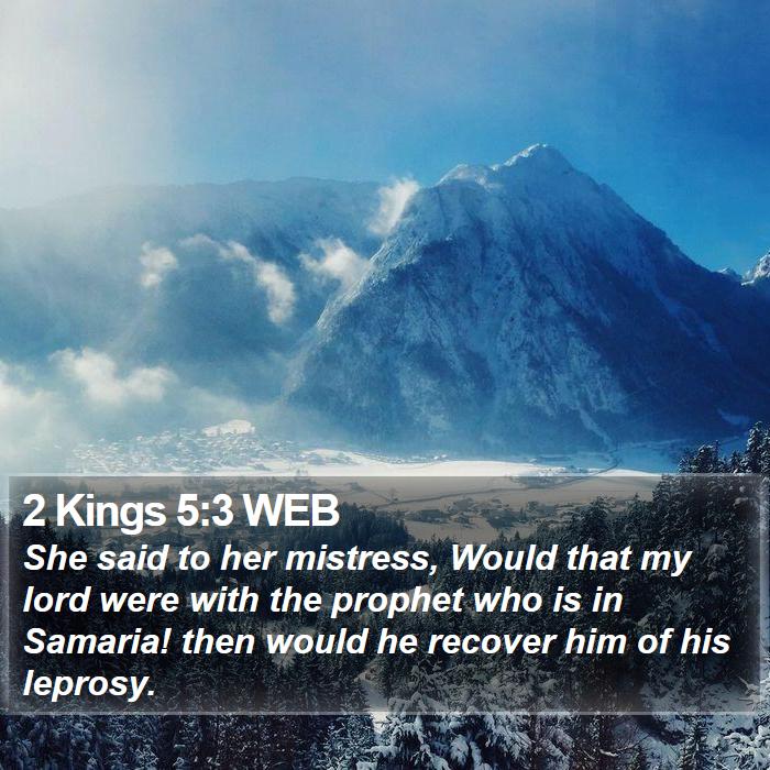 2 Kings 5:3 WEB Bible Study