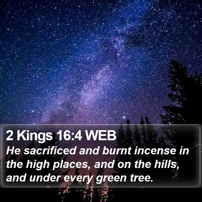 2 Kings 16:4 WEB Bible Study