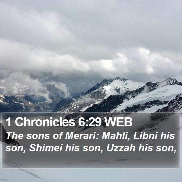 1 Chronicles 6:29 WEB Bible Study