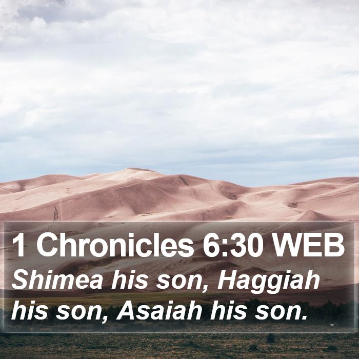 1 Chronicles 6:30 WEB Bible Study