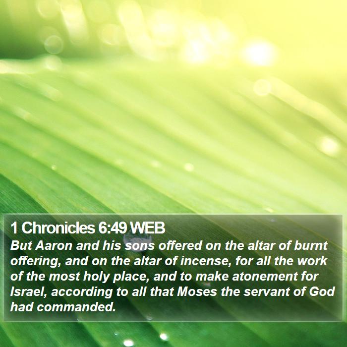 1 Chronicles 6:49 WEB Bible Study