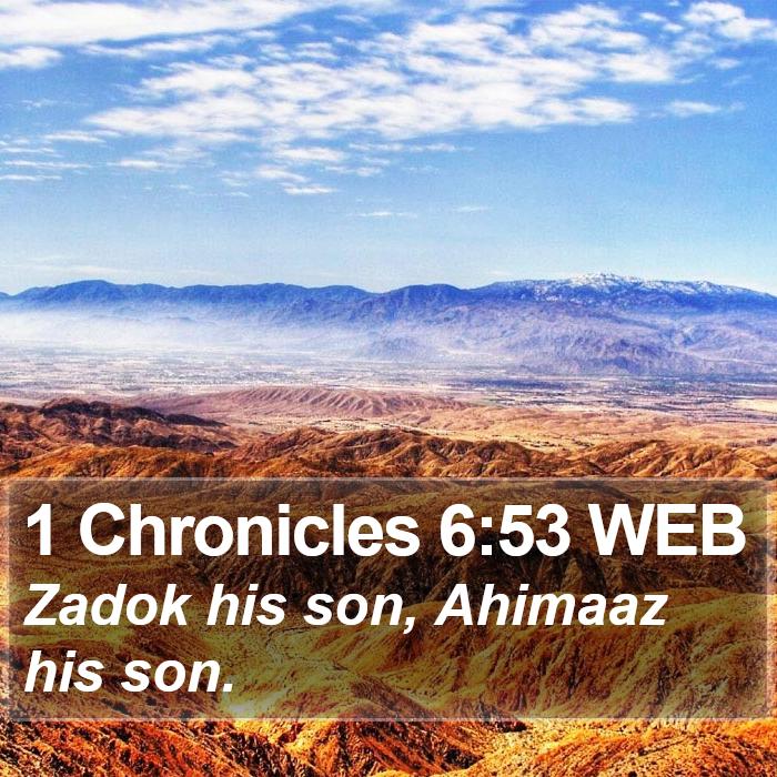 1 Chronicles 6:53 WEB Bible Study