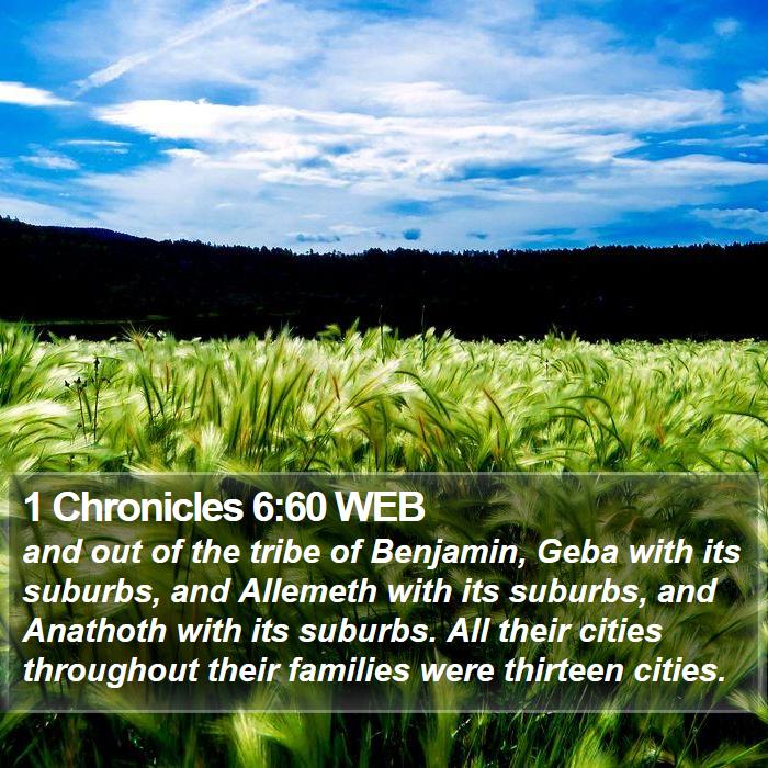 1 Chronicles 6:60 WEB Bible Study