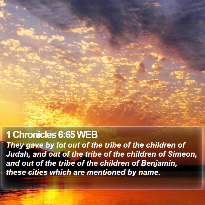 1 Chronicles 6:65 WEB Bible Study