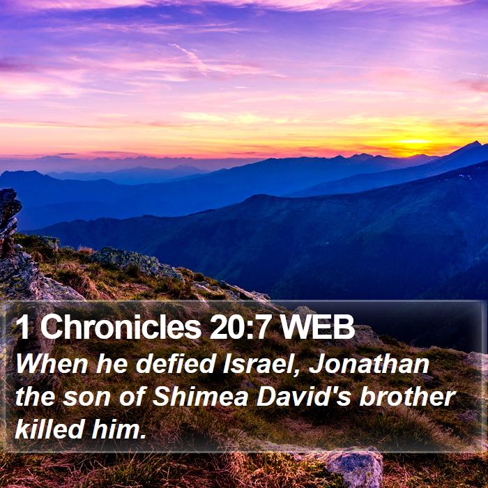 1 Chronicles 20:7 WEB Bible Study