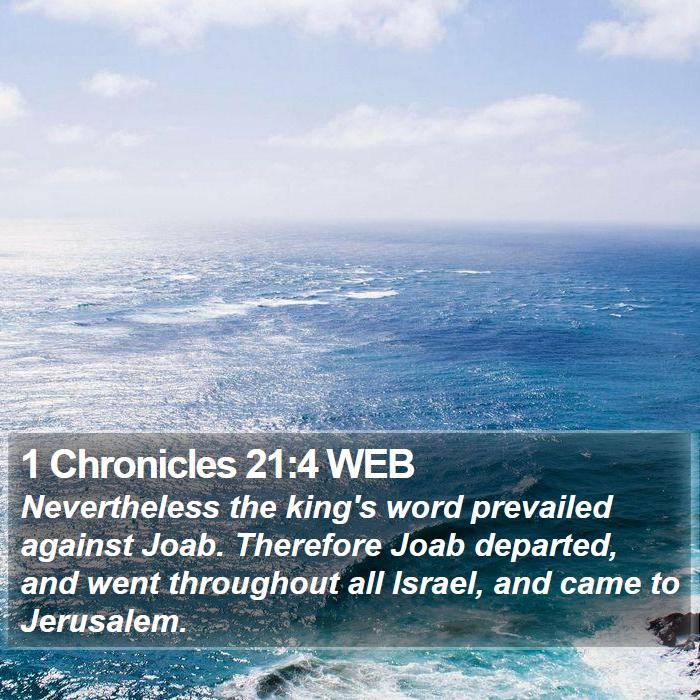 1 Chronicles 21:4 WEB Bible Study