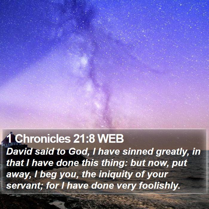 1 Chronicles 21:8 WEB Bible Study