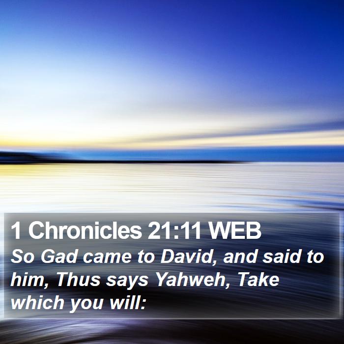 1 Chronicles 21:11 WEB Bible Study