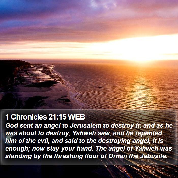 1 Chronicles 21:15 WEB Bible Study