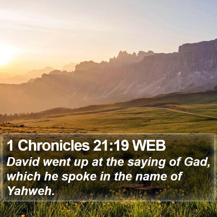 1 Chronicles 21:19 WEB Bible Study