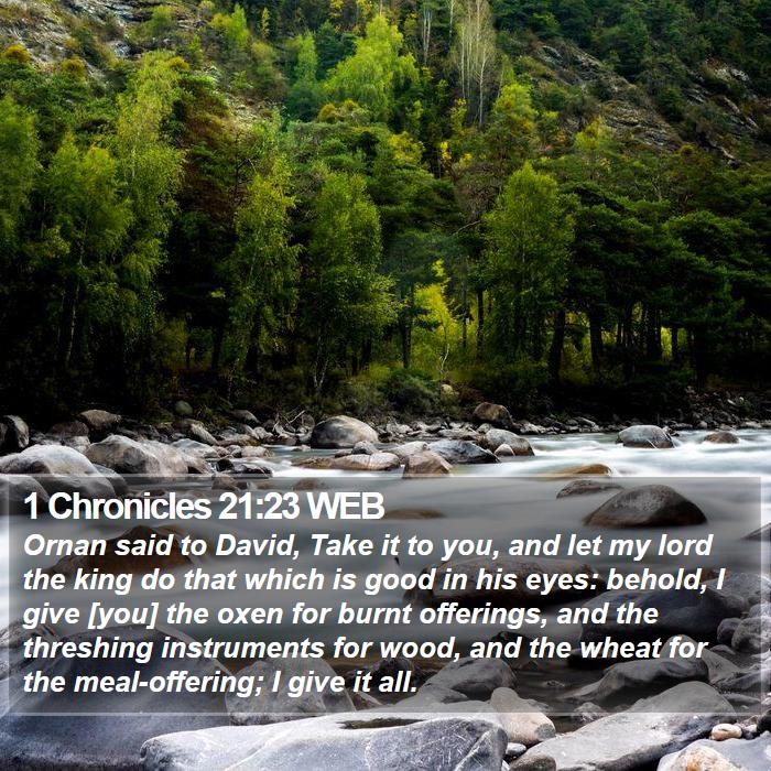 1 Chronicles 21:23 WEB Bible Study