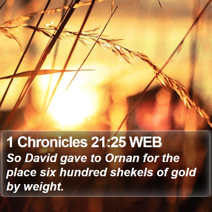 1 Chronicles 21:25 WEB Bible Study