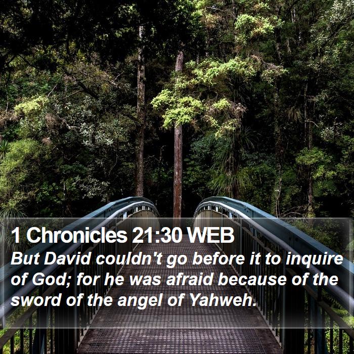 1 Chronicles 21:30 WEB Bible Study