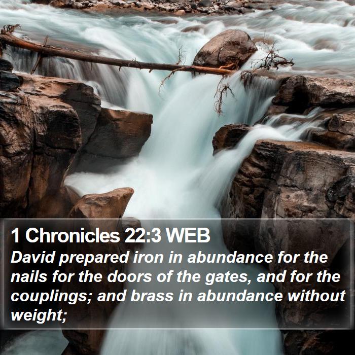 1 Chronicles 22:3 WEB Bible Study